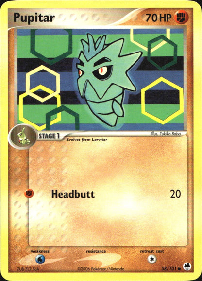 Pupitar 58/101 Common Dragon Frontiers Pokemon Near Mint