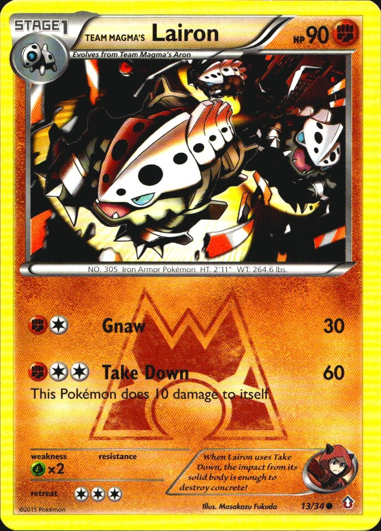 Team Magma's Lairon 13/34 Common Double Crisis Pokemon Near Mint