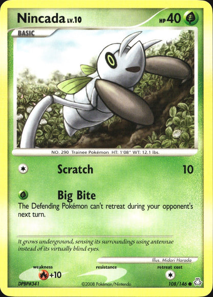 Nincada 108/146 Common Legends Awakened Pokemon Near Mint