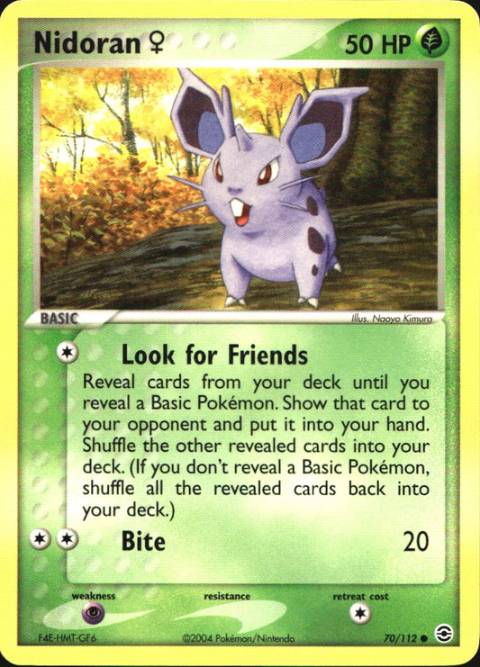 Nidoran F 70/112 Common FireRed & LeafGreen Pokemon Near Mint