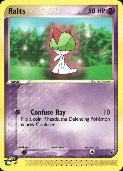 Ralts 66/109 Common Ruby & Sapphire Pokemon Near Mint