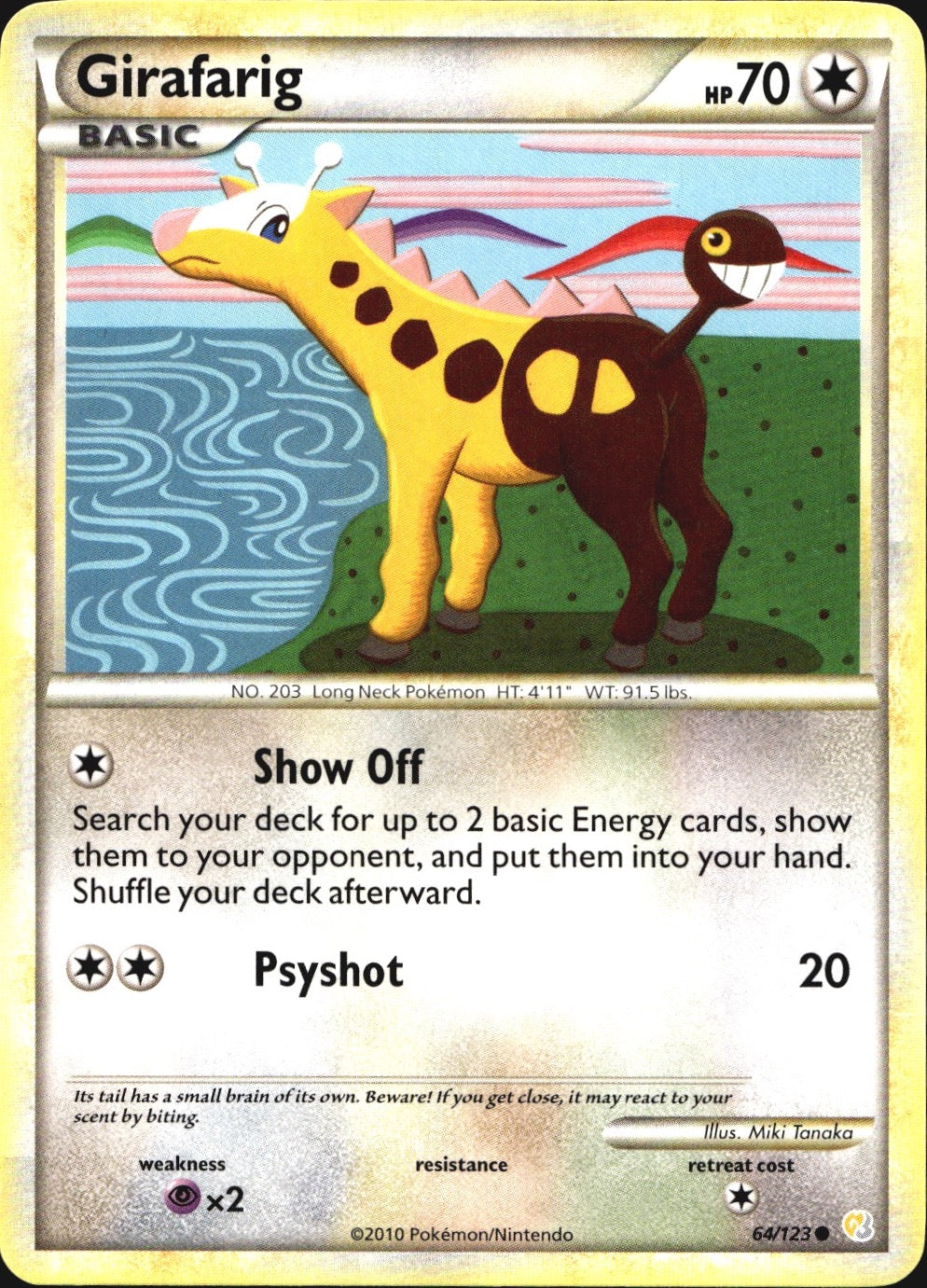 Girafarig 64/123 Common HeartGold & SoulSilver Pokemon Near Mint