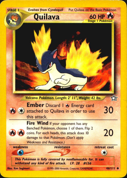 Quilava 46/111 Uncommon Neo Genesis Pokemon Near Mint