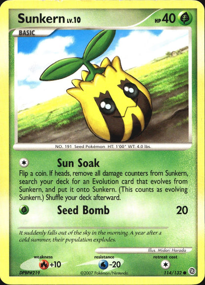 Sunkern 114/132 Common Secret Wonders Pokemon Near Mint