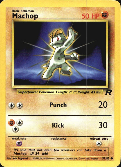 Machop 59/82 Common Team Rocket Pokemon Near Mint