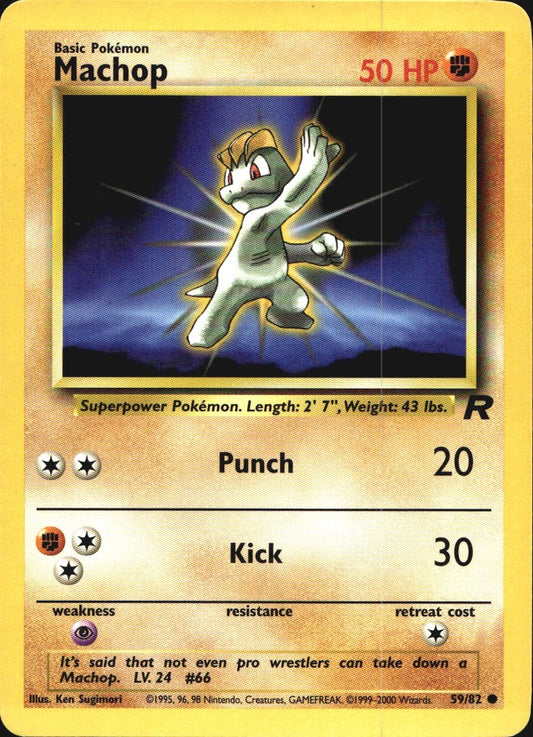 Machop 59/82 Common Team Rocket Pokemon Near Mint