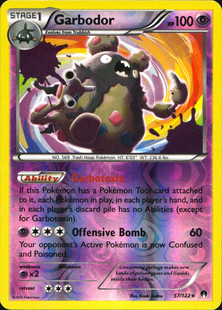 Garbodor 57/122 Holo Rare BREAKpoint Pokemon Reverse Holo Near Mint
