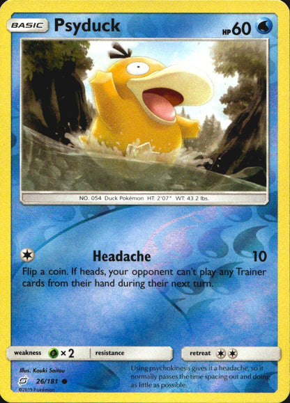 Psyduck 26/181 Common Team Up Pokemon Reverse Holo Near Mint