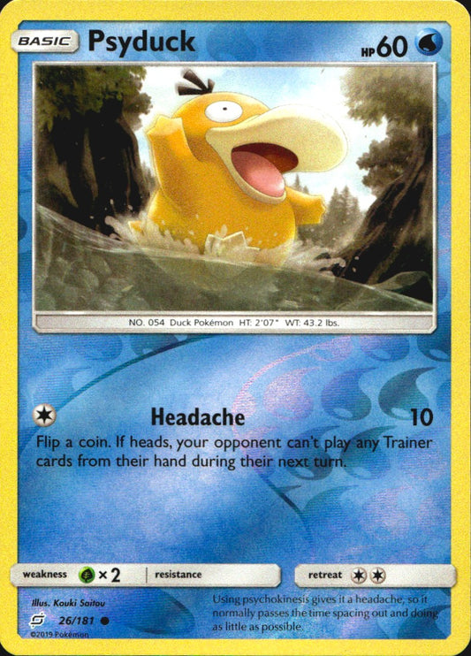 Psyduck 26/181 Common Team Up Pokemon Reverse Holo Near Mint
