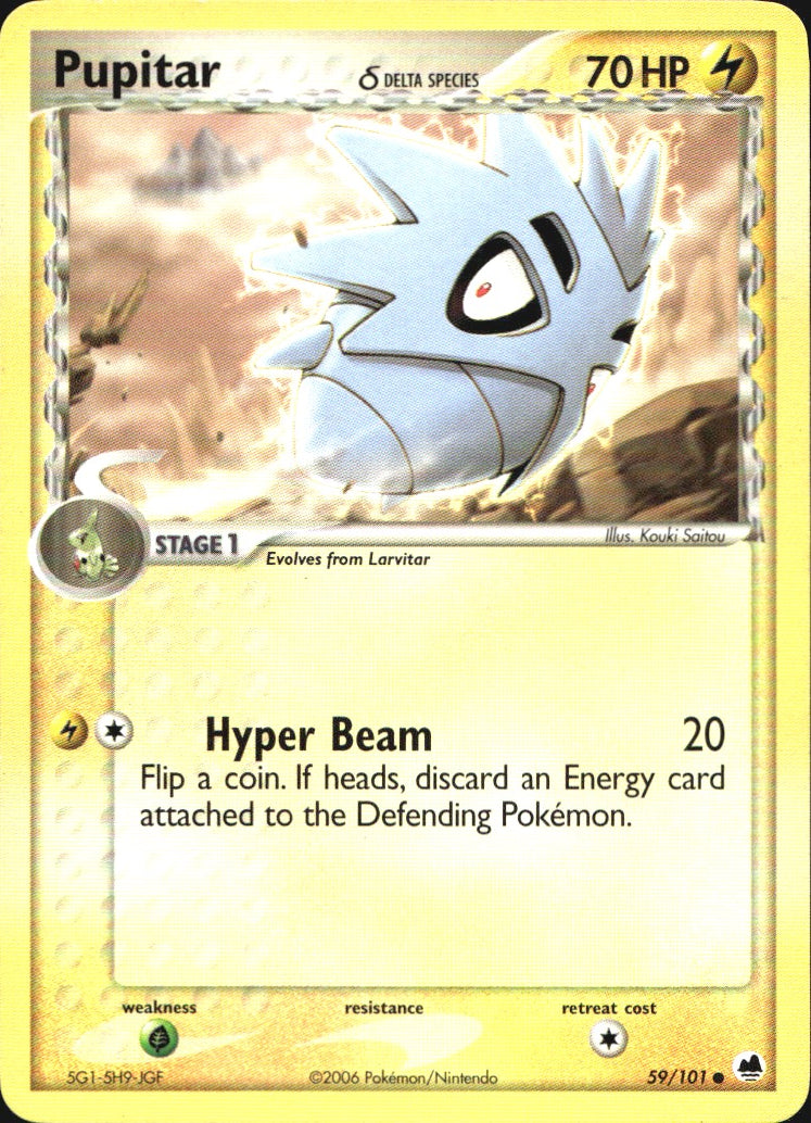 Pupitar 59/101 Common Dragon Frontiers Pokemon Near Mint