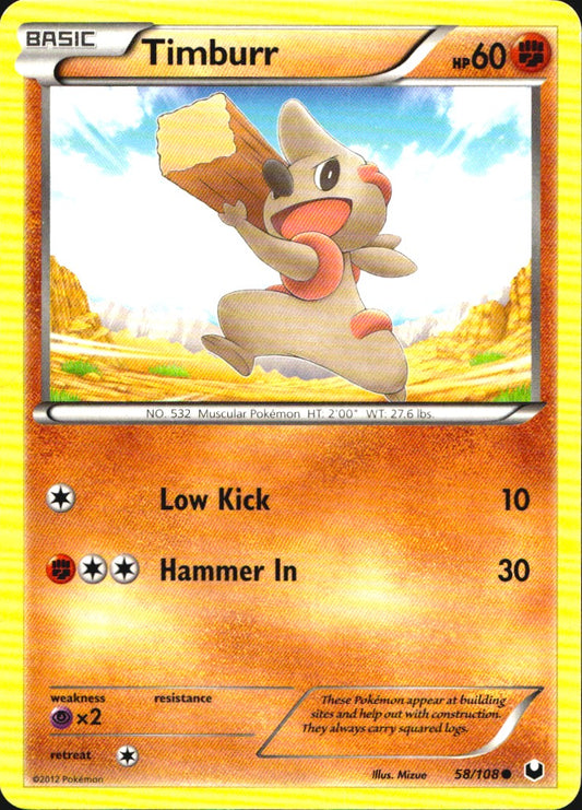 Timburr 58/108 Common Dark Explorers Pokemon Near Mint
