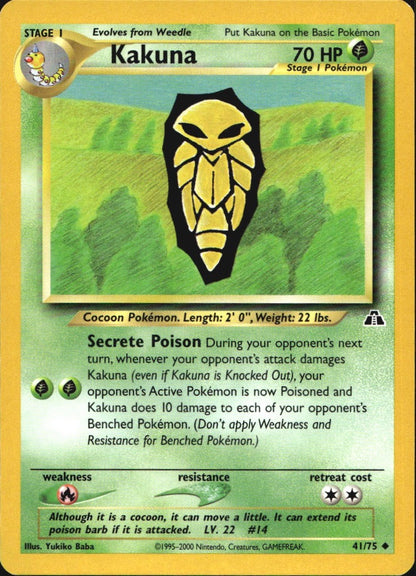 Kakuna 41/75 Uncommon Neo Discovery Pokemon Near Mint