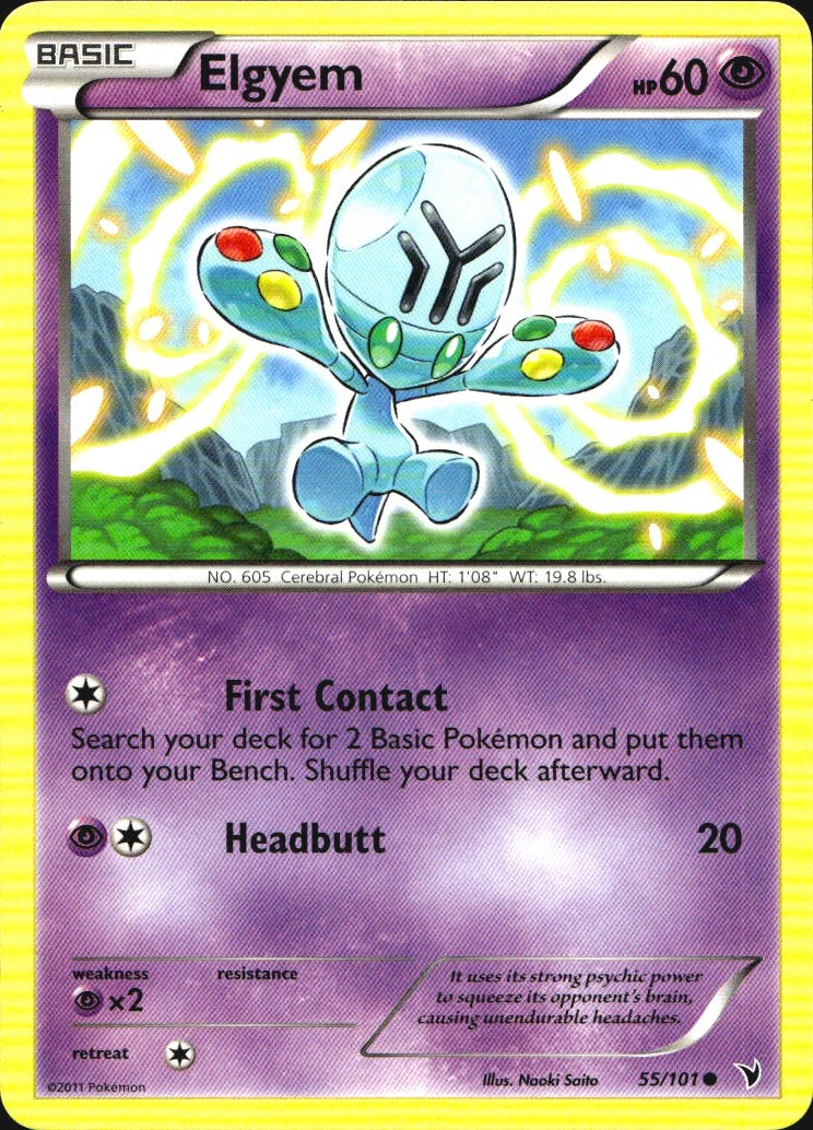 Elgyem 55/101 Common Noble Victories Pokemon Near Mint