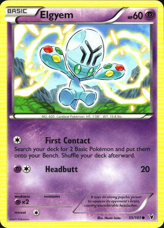 Elgyem 55/101 Common Noble Victories Pokemon Near Mint