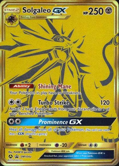 Solgaleo GX - SM104a SM104A Holo Promo Sun & Moon Promo Pokemon Near Mint