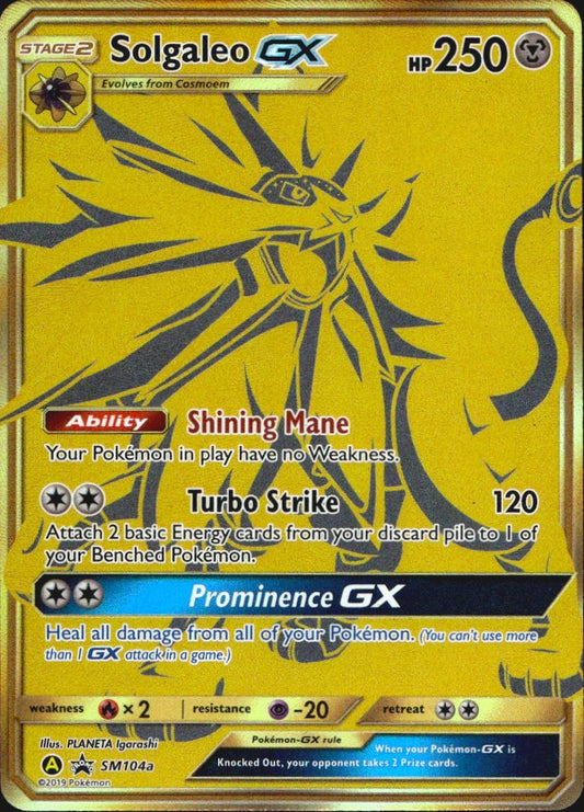 Solgaleo GX - SM104a SM104A Holo Promo Sun & Moon Promo Pokemon Near Mint
