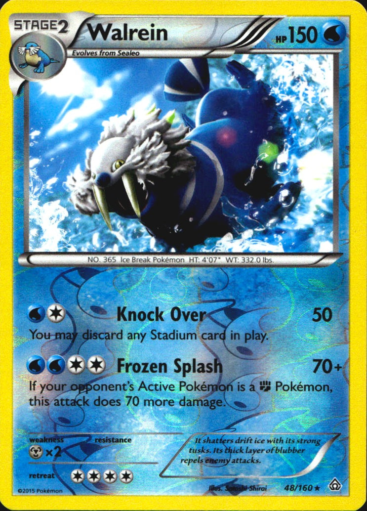 Walrein 48/160 Rare Primal Clash Pokemon Reverse Holo Near Mint
