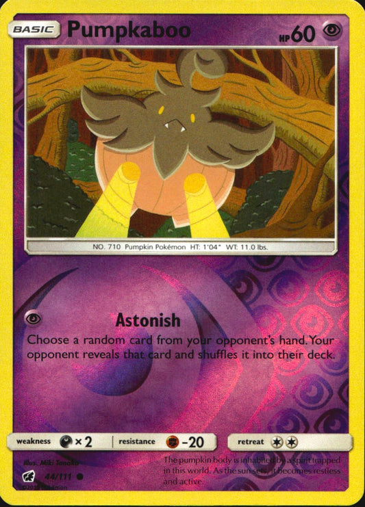 Pumpkaboo 44/111 Common Crimson Invasion Pokemon Reverse Holo Near Mint