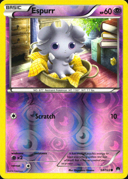 Espurr 58/122 Common BREAKpoint Pokemon Reverse Holo Near Mint