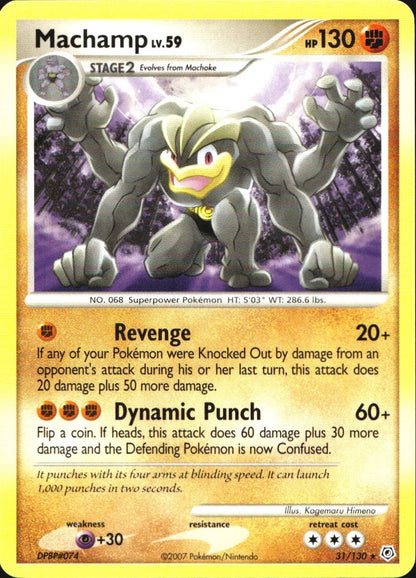 Machamp 31/130 Rare Diamond & Pearl Pokemon Near Mint