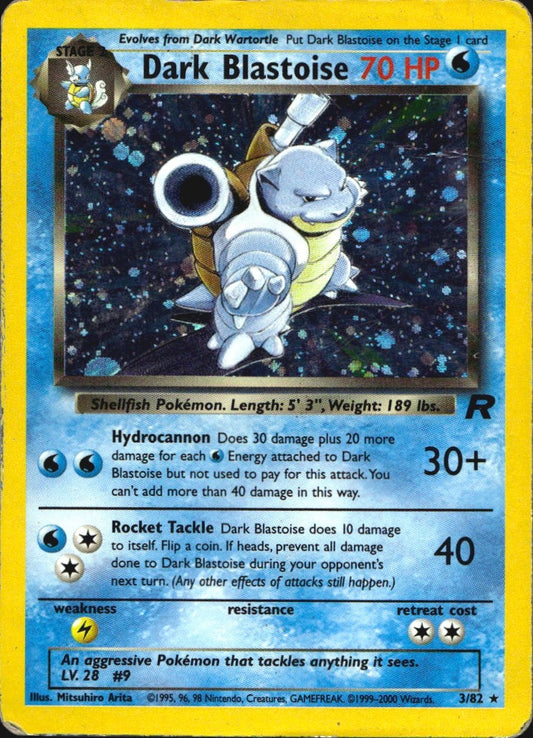 Dark Blastoise 3/82 Holo Rare Team Rocket Pokemon Heavily Played