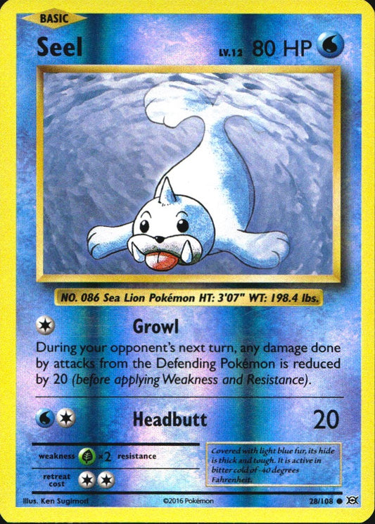 Seel 28/108 Common Evolutions Pokemon Reverse Holo Near Mint