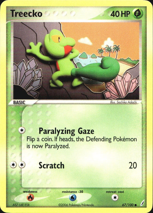 Treecko 67/100 Common Crystal Guardians Pokemon Near Mint