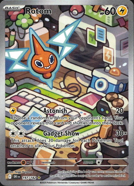 Rotom 197/182 Illustration Rare Destined Rivals Pokemon Near Mint