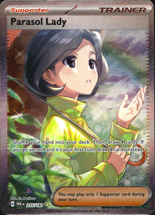 Parasol Lady 255/182 Special Illustration Rare Paradox Rift Pokemon Near Mint