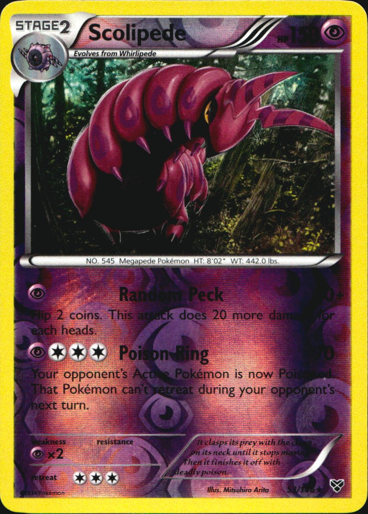 Scolipede 53/146 Rare XY Pokemon Reverse Holo Near Mint