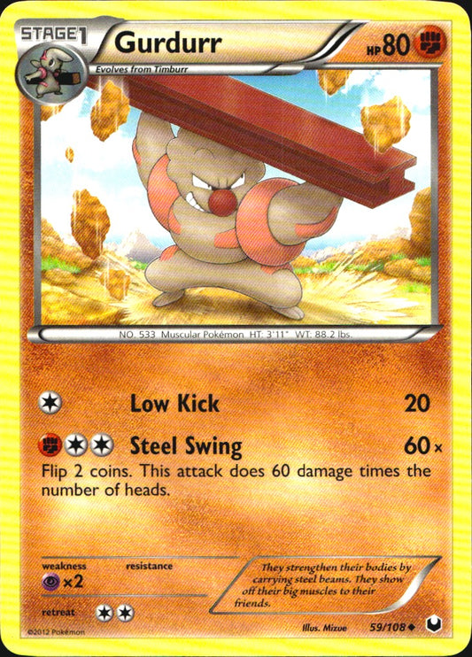 Gurdurr 59/108 Uncommon Dark Explorers Pokemon Near Mint