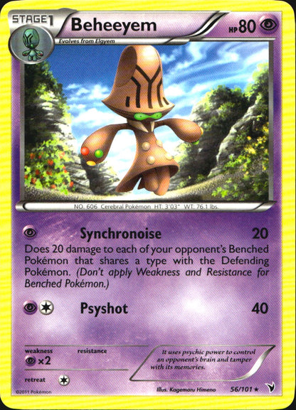 Beheeyem 56/101 Rare Noble Victories Pokemon Near Mint