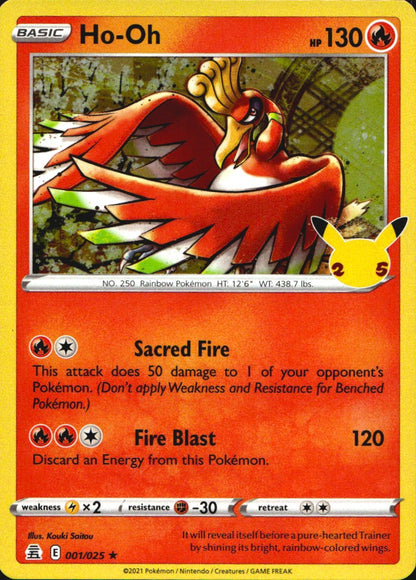 Ho-Oh 001/025 Rare Celebrations Pokemon Near Mint