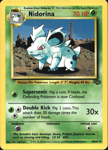 Nidorina 40/64 Uncommon Jungle Pokemon Near Mint