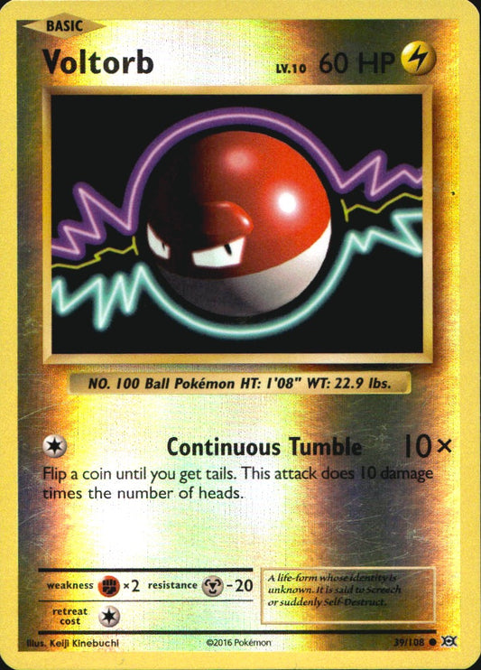 Voltorb 39/108 Common Evolutions Pokemon Reverse Holo Near Mint