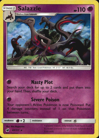 Salazzle 47/111 Holo Rare Crimson Invasion Pokemon Near Mint