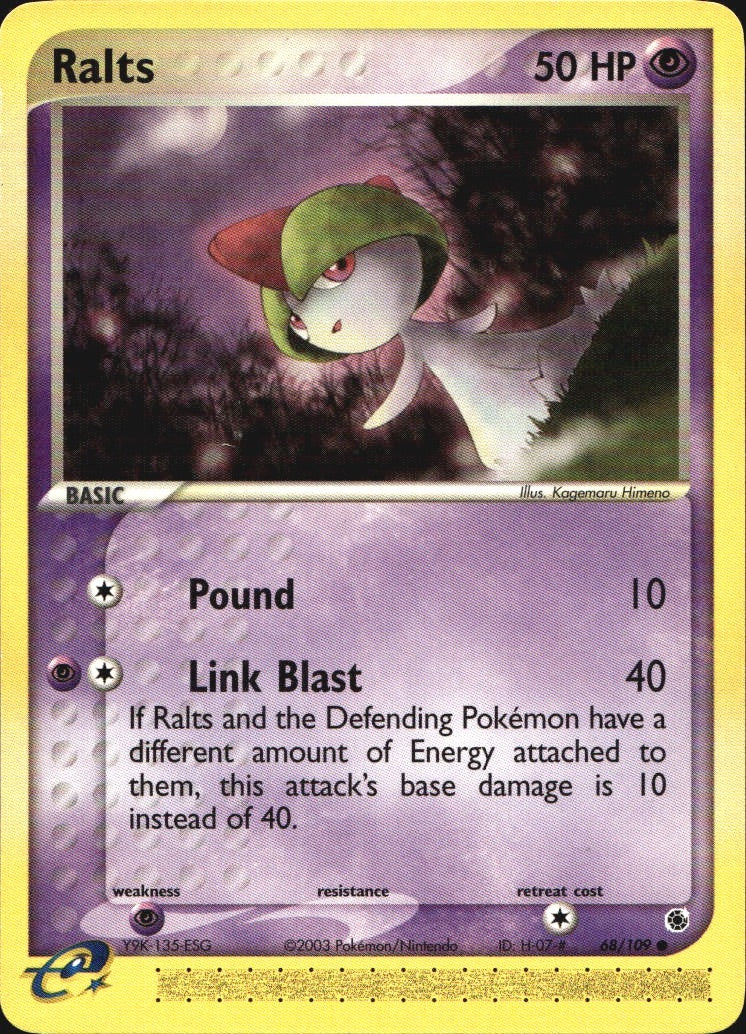 Ralts 68/109 Common Ruby & Sapphire Pokemon Near Mint