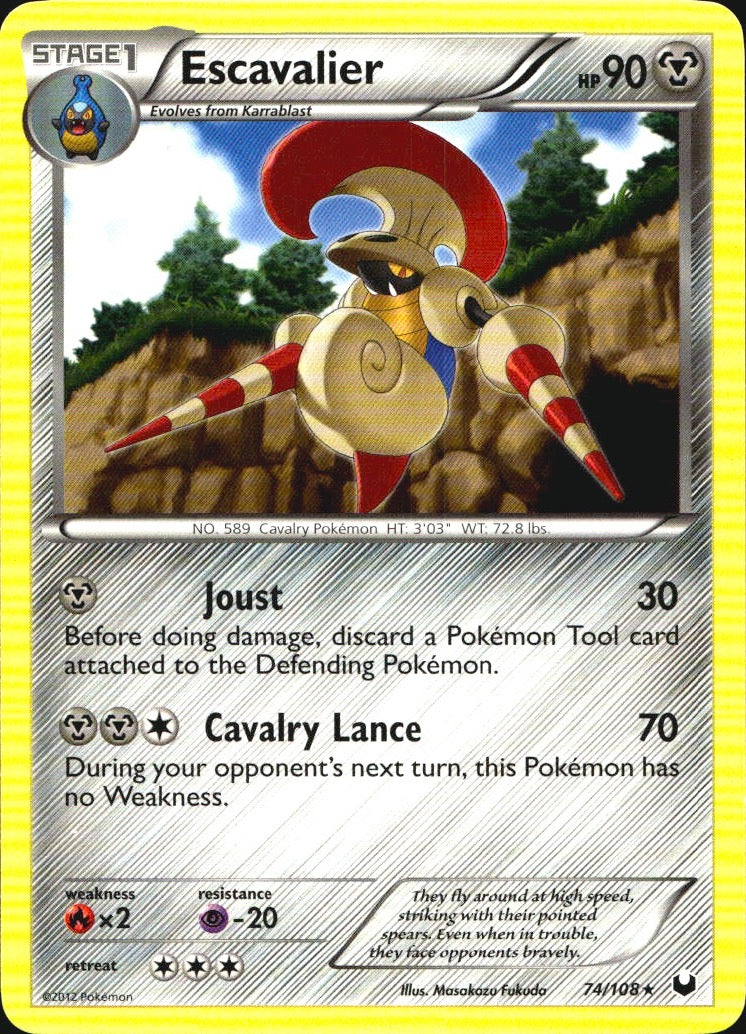 Escavalier 74/108 Rare Dark Explorers Pokemon Near Mint