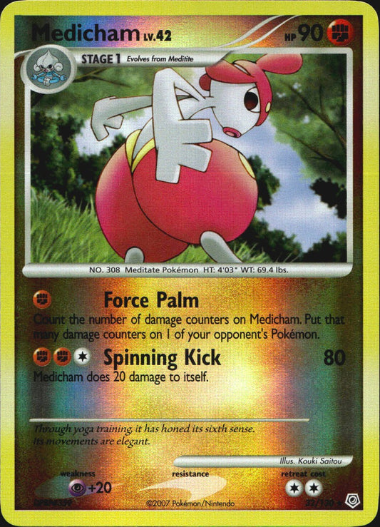 Medicham 32/130 Rare Diamond & Pearl Pokemon Reverse Holo Near Mint