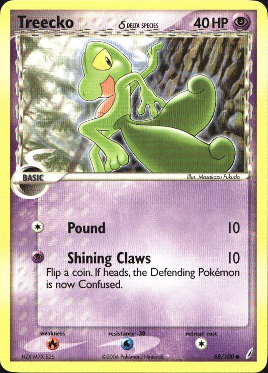 Treecko 68/100 Common Crystal Guardians Pokemon Near Mint