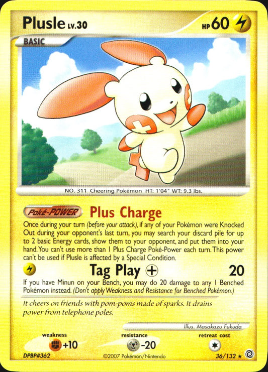 Plusle 36/132 Rare Secret Wonders Pokemon Near Mint