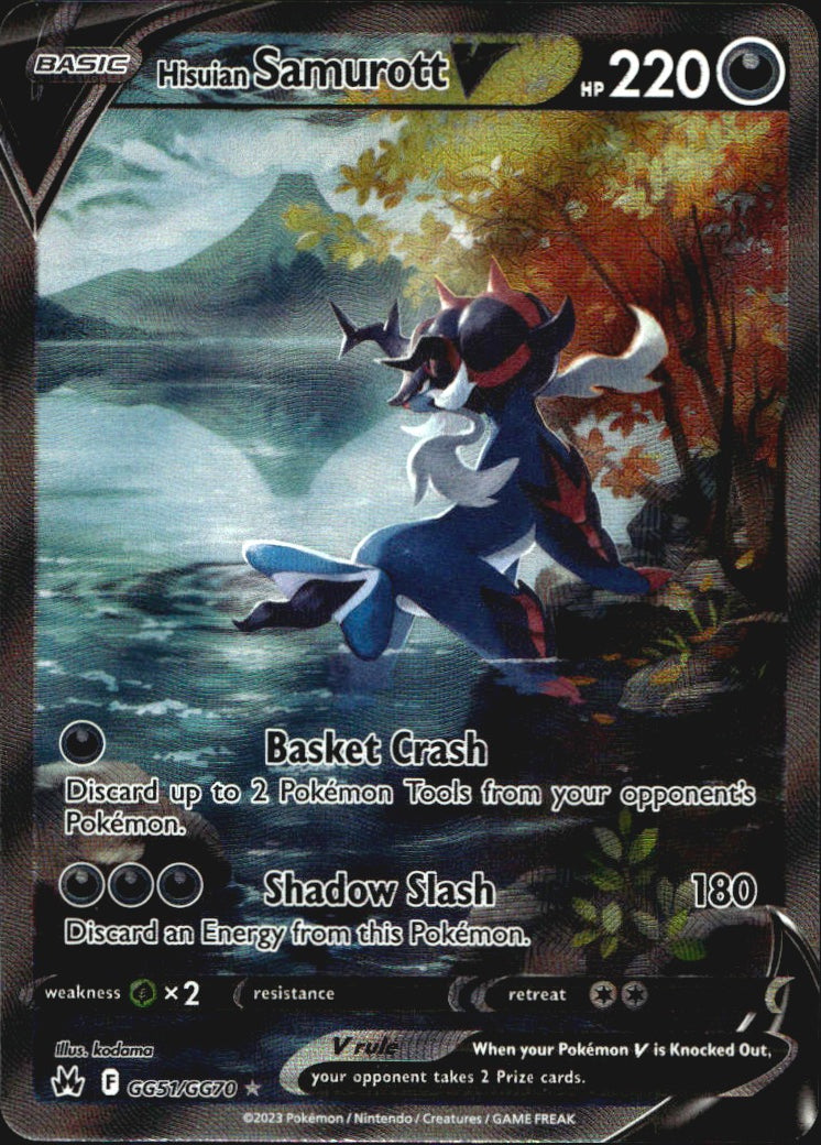 Hisuian Samurott V GG51/GG70 Holo Crown Zenith Galarian Gallery Pokemon NM