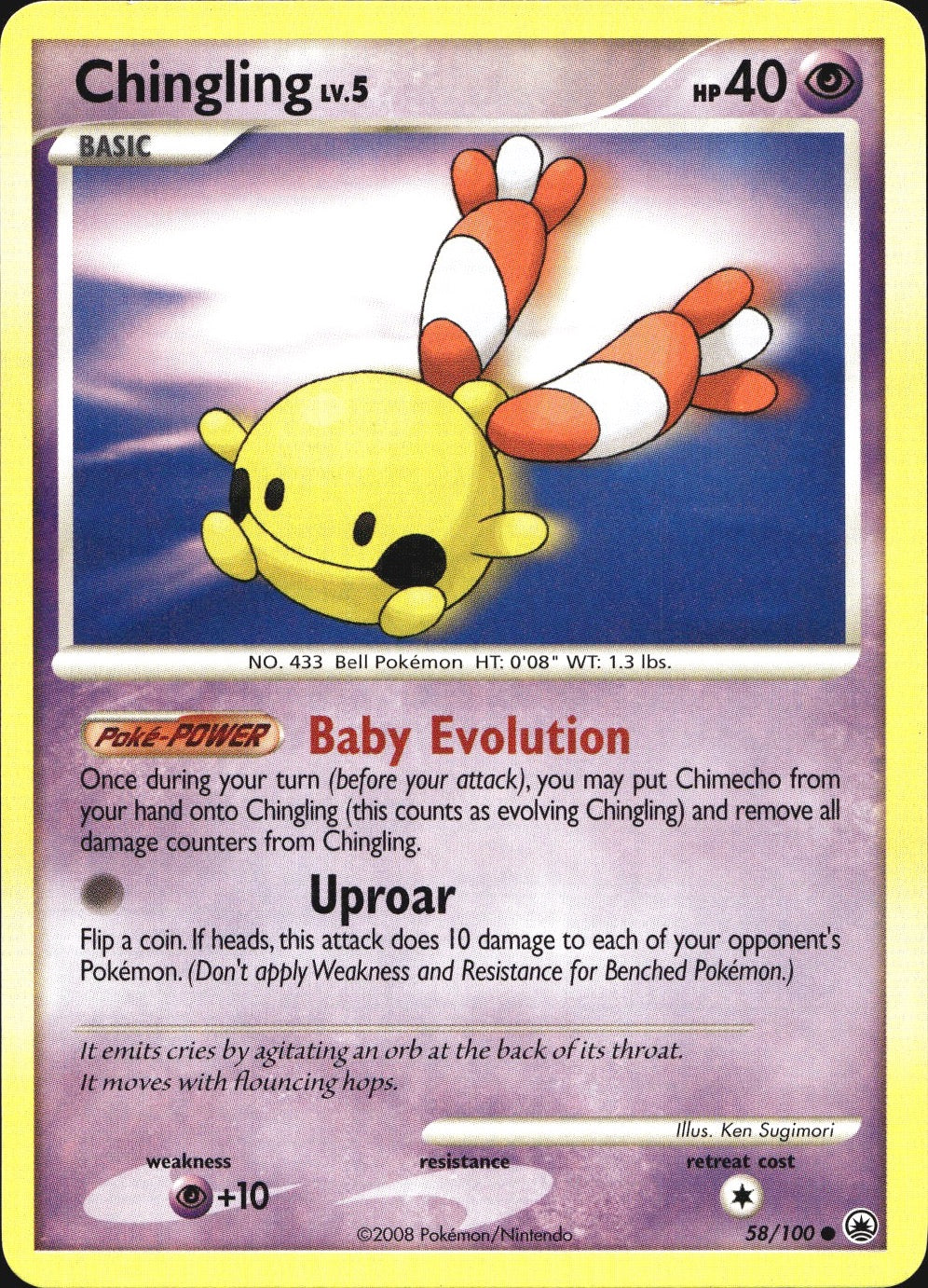 Chingling 58/100 Common Majestic Dawn Pokemon Near Mint