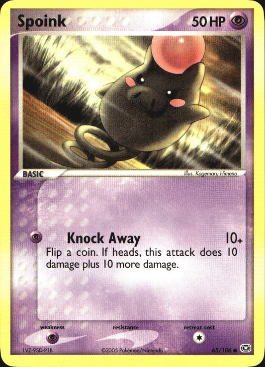 Spoink 65/106 Common Emerald Pokemon Near Mint