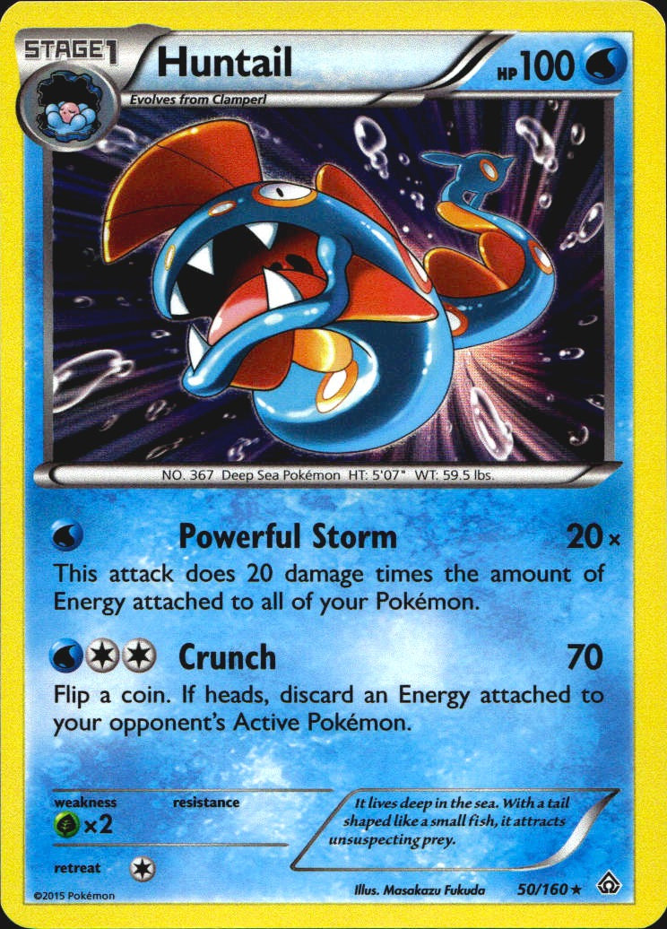 Huntail 50/160 Holo Rare Primal Clash Pokemon Near Mint