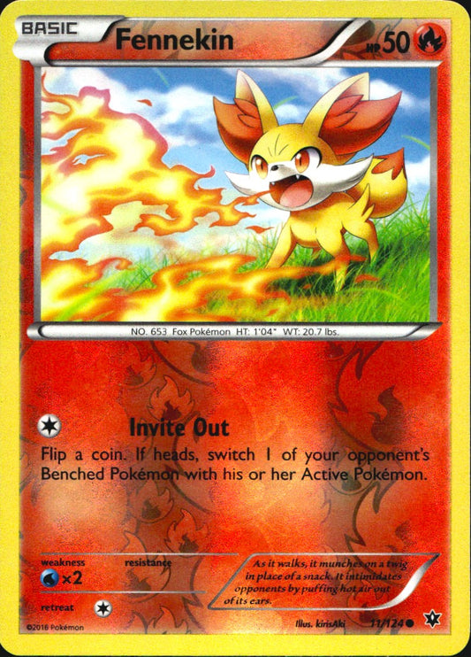 Fennekin 11/124 Common Fates Collide Pokemon Reverse Holo Near Mint