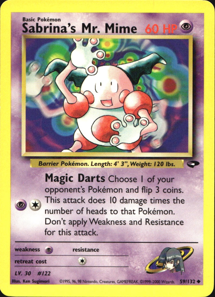 Sabrina's Mr. Mime 59/132 Uncommon Gym Challenge Pokemon Near Mint