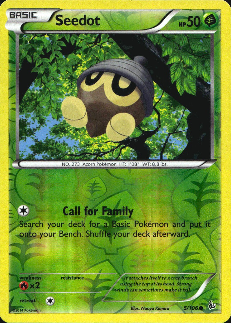 Seedot 5/106 Common Flashfire Pokemon Reverse Holo Near Mint