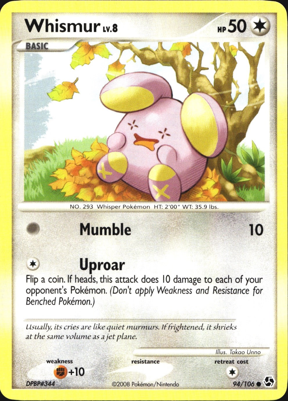 Whismur 94/106 Common Great Encounters Pokemon Near Mint