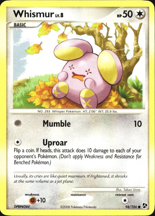 Whismur 94/106 Common Great Encounters Pokemon Near Mint